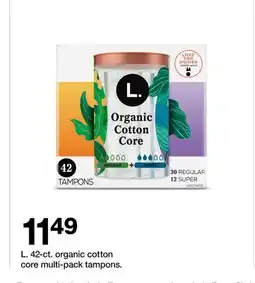 Target L. 42-ct. organic cotton core multi-pack tampons offer
