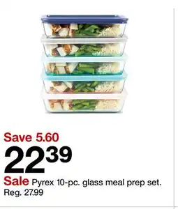 Target Pyrex 10-pc. glass meal prep set offer