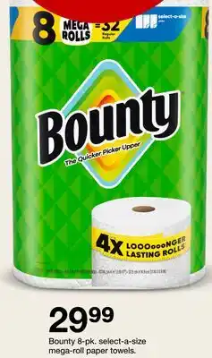 Target Bounty 8-pk. select-a-size mega-roll paper towels offer