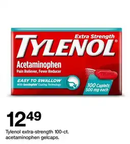Target Tylenol extra-strength 100-ct. acetaminophen gelcaps offer