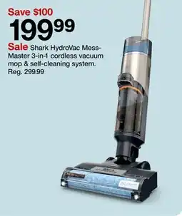 Target Shark HydroVac Mess-Master 3-in-1 cordless vacuum mop self-cleaning & system offer