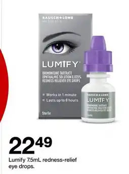 Target Lumify 7.5mL redness-relief eye drops offer
