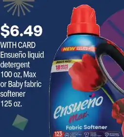 CVS Ensueño liquid detergent 100 oz, Max or Baby fabric softener 125 oz offer