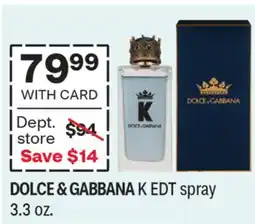 CVS DOLCE & GABBANA K EDT spray offer