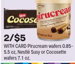 CVS Pirucream wafers 0.85-5.5 oz, Nestlé Susy or Cocosette wafers 7.1 oz offer