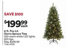 Michaels 6 ft. pre-Lit Sierra Spruce Tree offer
