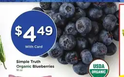 Kroger Simple truth organic blueberries offer