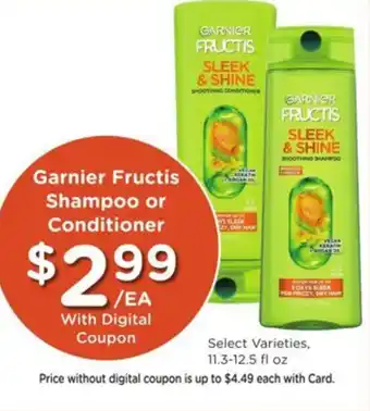 Kroger Garnier fructis shampoo or conditioner offer