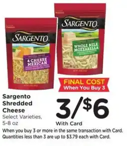 Kroger Sargento shredded cheese offer