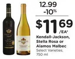 Kroger Kendall-Jackson, Stella Rosa or Alamos Malbec offer