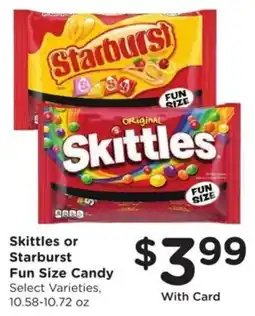 Kroger Skittles or Starburst Fun Size Candy offer