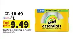 Meijer Bounty Essentials Paper Towels offer