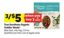 Meijer True Goodness Organic Toddler Meals offer