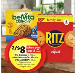 Meijer Ritz Crackers 10-20.6 oz. or belVita Breakfast Biscuits or Snack Bites* 5-8.8 oz offer