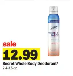 Meijer Secret Whole Body Deodorant offer