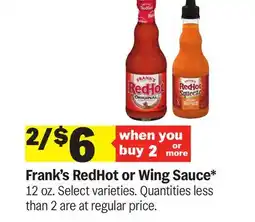 Meijer Frank's RedHot or Wing Sauce offer