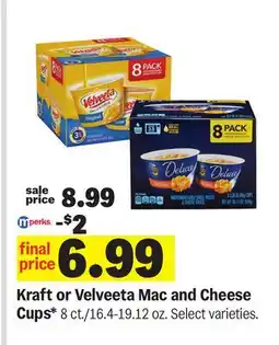 Meijer Kraft or Velveeta Mac and Cheese Cups offer