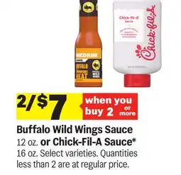 Meijer Buffalo Wild Wings Sauce 12 oz. or Chick-Fil-A Sauce* 16 oz offer