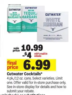 Meijer Cutwater Cocktails offer