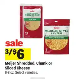 Meijer Meijer Shredded, Chunk or Sliced Cheese offer
