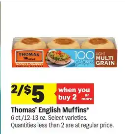 Meijer Thomas' English Muffins offer