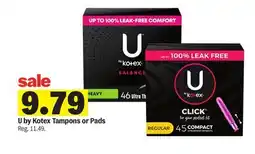 Meijer U by Kotex Tampons or Pads offer