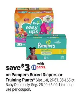 Meijer Pampers Boxed Diapers or Training Pants offer