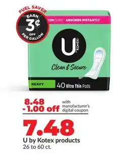 Hy-Vee U by Kotex products offer