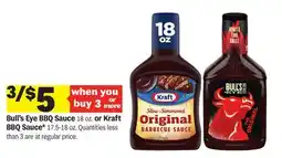 Meijer Bull's Eye BBQ Sauce 18 oz. or Kraft BBQ Sauce* 17.5-18 oz offer