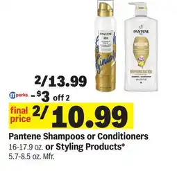 Meijer Pantene Shampoos or Conditioners 16-17.9 oz. or Styling Products* 5.7-8.5 oz offer