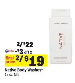 Meijer Native Body Washes offer