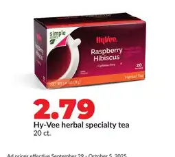 Hy-Vee Hy-Vee herbal specialty tea offer
