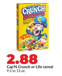 Hy-Vee Cap'N Crunch or Life cereal offer