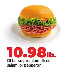 Hy-Vee Di Lusso premium sliced salami or pepperoni offer