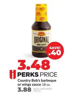 Hy-Vee Country Bob's barbeque or wings sauce offer