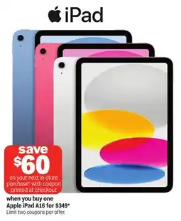 Meijer Apple iPad A16 offer