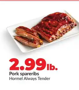 Hy-Vee Pork spareribs offer
