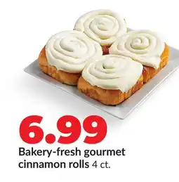 Hy-Vee Bakery-fresh gourmet cinnamon rolls offer