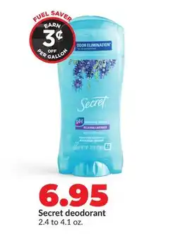 Hy-Vee Secret deodorant offer
