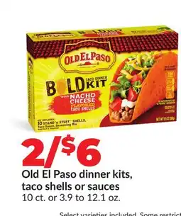 Hy-Vee Old El Paso dinner kits, taco shells or sauces offer