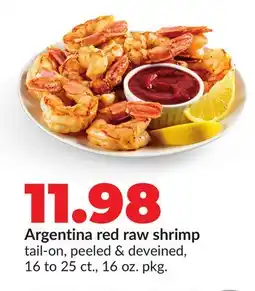 Hy-Vee Argentina red raw shrimp offer
