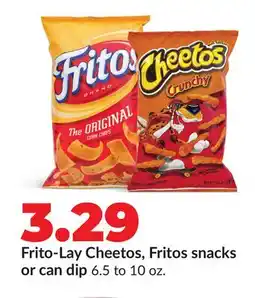 Hy-Vee Frito-Lay Cheetos, Fritos snacks or can dip offer