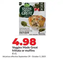 Hy-Vee Veggies Made Great frittata or muffins offer