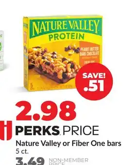 Hy-Vee Nature Valley or Fiber One bars offer
