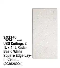 The Home Depot USG Ceilings 2 ft. x 4 ft. Radar Basic White Square Edge Lay-In Ceiling Tile, Case of 8 (64 sq. ft) offer