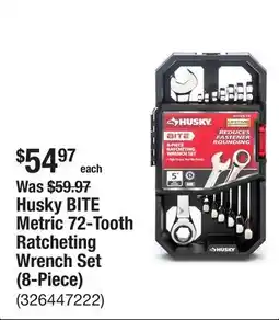 The Home Depot Husky BITE Metric 72-Tooth Ratcheting Wrench Set (8-Piece) offer