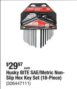 The Home Depot Husky BITE SAE/Metric Non-Slip Hex Key Set (18-Piece) offer