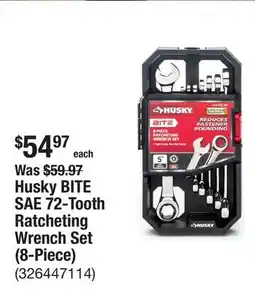 The Home Depot Husky BITE SAE 72-Tooth Ratcheting Wrench Set (8-Piece) offer