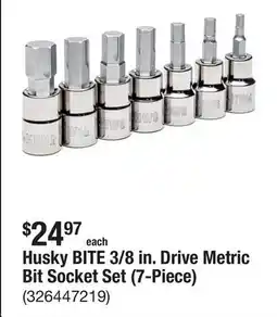The Home Depot Husky BITE 3/8 in. Drive Metric Bit Socket Set (7-Piece) offer