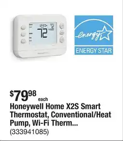 The Home Depot Honeywell Home X2S Smart Thermostat, Conventional/Heat Pump, Wi-Fi Thermostat offer